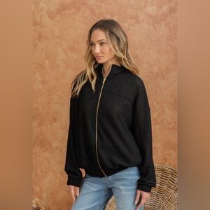 Like Love Mesh Detailed Zip Up